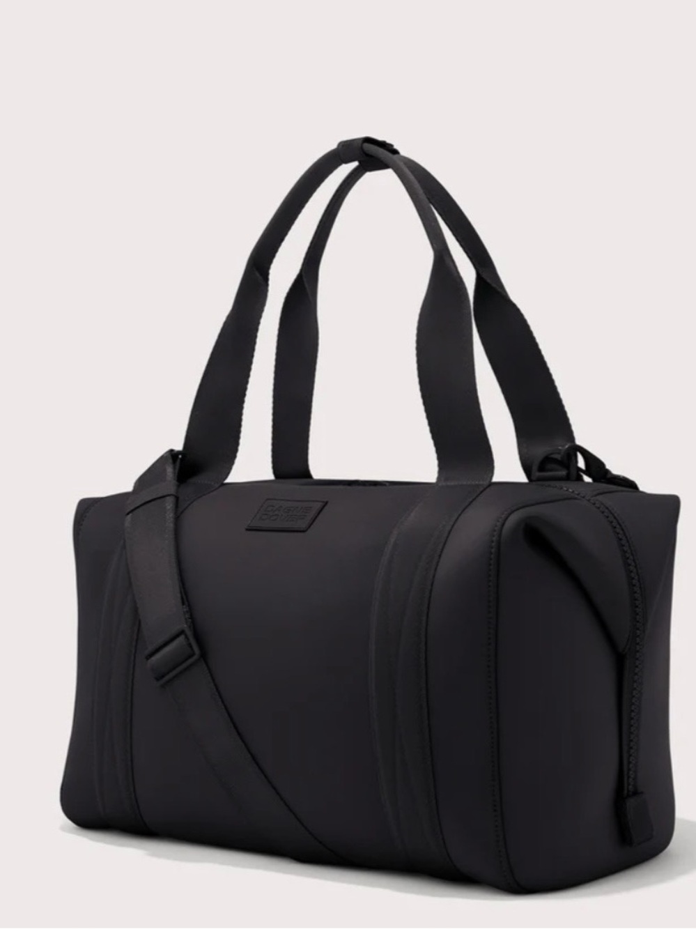 Dagne Dover Black Neoprene Duffel (Large)